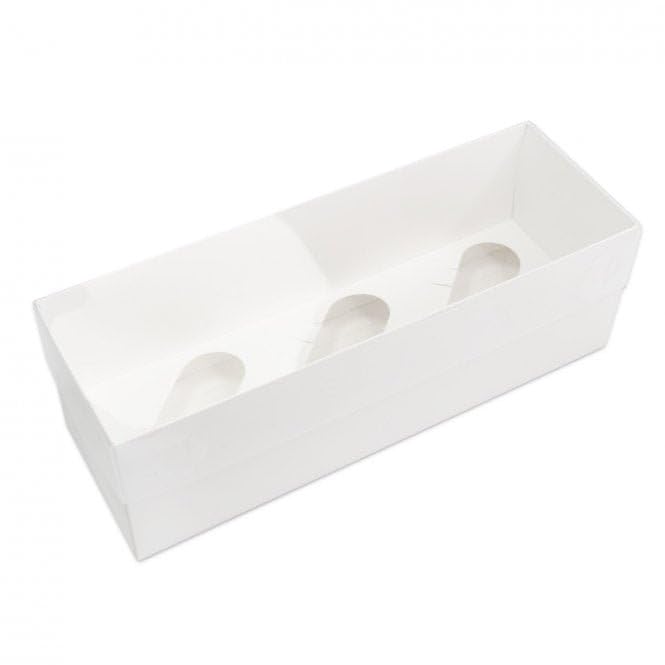 Cake N Cake Clear Lid Cupcake Boxes (3 hole x 5), White, Small