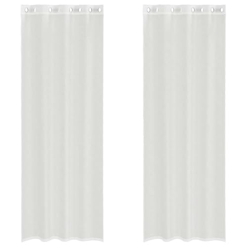 Cortinas transparentes de poliéster Heofavd visillos blancos premium de alta resistencia 140x260 2