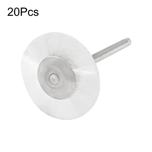 Image of 20Pcs Nylon Bristle Brushes 1 inch (25mm) Dia. Polishing Wheel Brushes with 1 /8 inch Shank, Flat Wire Brushes, White