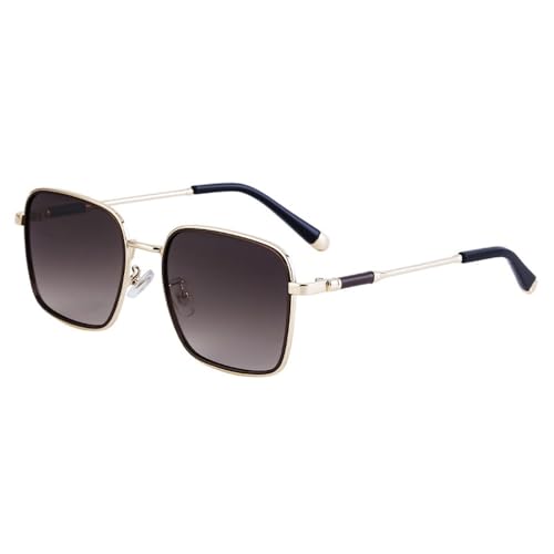 Lunettes de soleil carrées en métal rétro pour homme look tendance