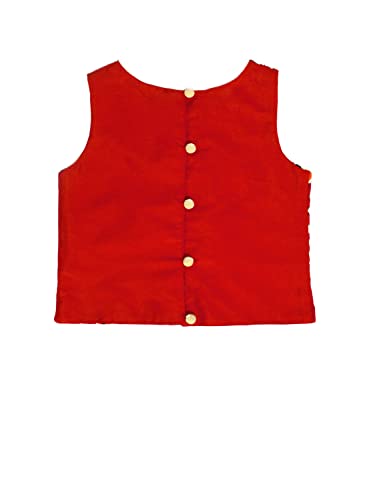 Image of A.T.U.N. (ALL THINGS UBER NICE) Girls Synthetic Readymade Lucknow Mosaic Embroidered Three Piece Tutu Lehenga Set | Ethnic Wear Clothing Set for Festival Occasions