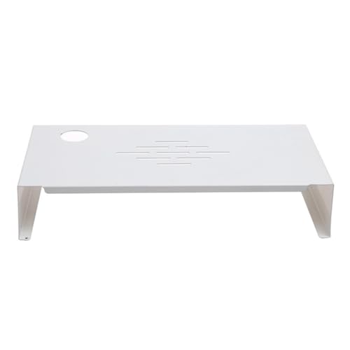 机上台 モニター台 パソコン台 炭素鋼 高さ8cm 耐荷重20kg 組立不要 pc卓上台 パソコンラック pcモニタースタンド デスク上置棚 おしゃれ パソコンスタンド (ホワイト)