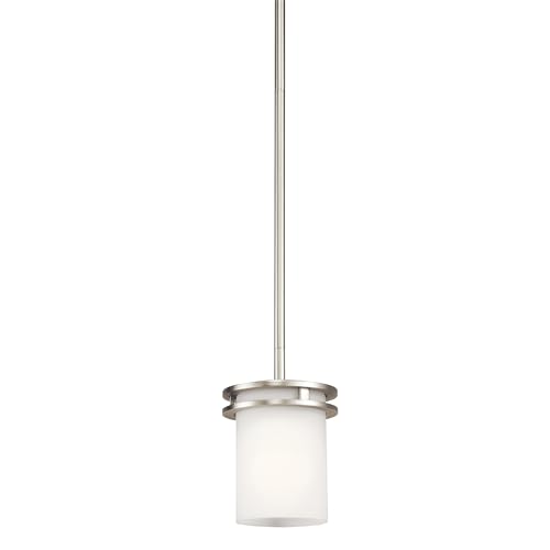 Kichler Hendrik Mini Pendant Light, Opal Glass, Brushed Nickel