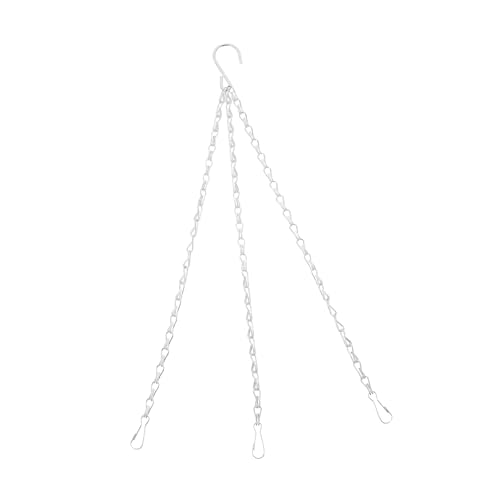 WEKADRIN 黒色鉄製吊りチェーン フック付き 耐荷重プランター用 鉢植え吊り下げ 室内外対応 ガーデン装飾向け 簡単設置可能