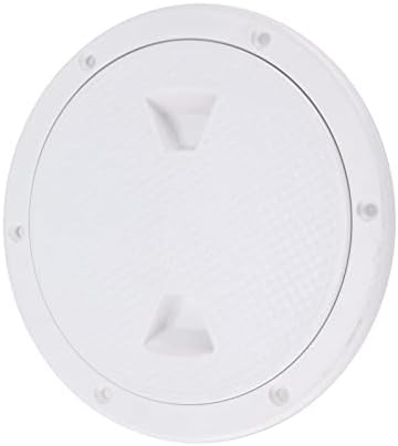 Akozon 6in Marine Deck Cover, Inspection Hatch Cover, Boat White Circular Inspection Hatch Deck Lid Deck Plate Hatch Cover Round White NonSlip Anti-UV Surface for Boat Yacht Marine Access