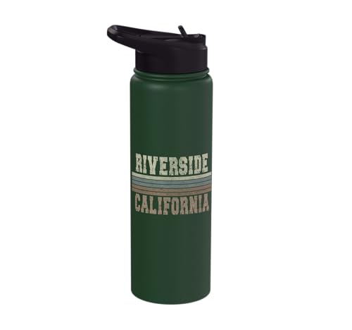 Retro Riverside California Stainless Steel Insulated Water Bottle