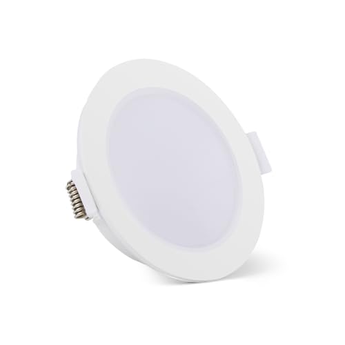 Gr4tec Foco LED Empotrable Techo IP65, Pack 20 Downlight LED Blanco Cálido 2700K 5W 400LM, Ojos de Buey LED Agujero 68-80mm, 35MM Extraplano, Foco LED Interior Para Baño Cocina