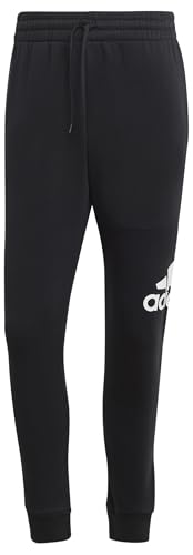 Pantalon adidas homme molleton avec grand logo noir coupe fuselée et courte