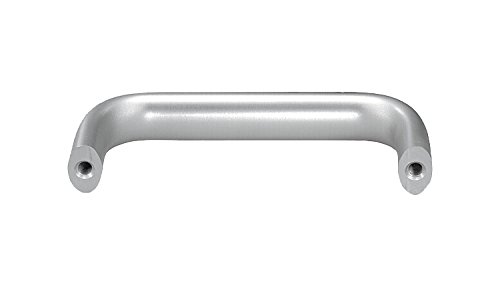 Image of Kipp 06920-1280308 Aluminum Oval Pull Handle with M8 Internal Thread, Natural Color Anodized Finish, 128 mm Length, Metric, 55 mm Height