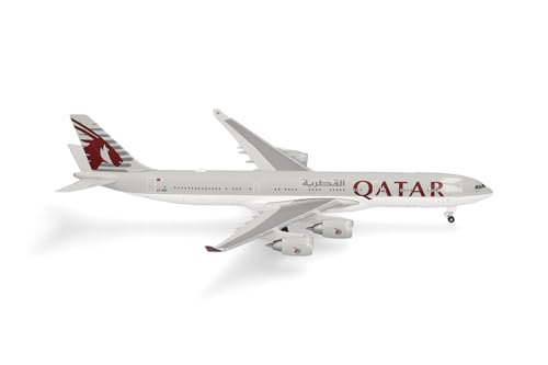 Herpa model samolotu Qatar Amiri Flight Airbus A340-500, miniatura w skali 1:500, model kolekcjonerski, bez podstawki, metal