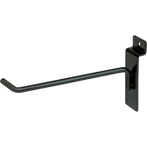 Econoco 6” Slatwall Deluxe Hooks, Slatwall Hooks, Display Hooks for Panel, Black, (Pack of 96)