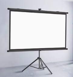 Pantalla de proyección blanca con altura ajustable antiarrugas