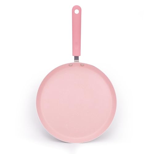 AVEKI Nonstick Frying Pan Skillet, 3PC Pink Frying Pan Set with Non Stick Coating, Aluminum Egg Pan with Stay Cool Handles, Practical Kitchen Cookware for Home Restaurant, Non Toxic (10 inch)