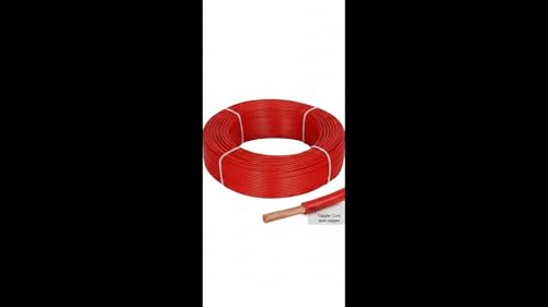 Image of Red Copper Core Electrical Wire, PVC Insulated, Flexible House Wiring Cable, Coil (red, 4)