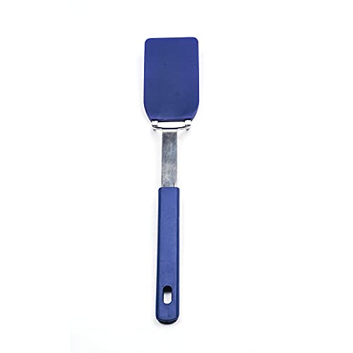 Rsvp International Kitchen Tool Collection Flexible Nylon Spatula, Stainless Steel Handle, 10.75X2", Blue #TOP9