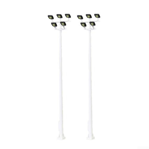 2 Pack N Scale Model Led Lamppost Lamps Square Field Street Lights For Trains And Building Layouts