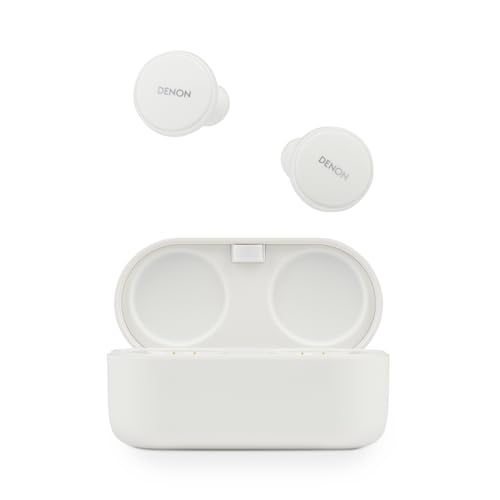 Denon PerL Pro True Wireless Earbuds, Personalised Sound Profile, Noise Cancelling Earbuds, Water Resistant Earphones, with Built in Microphones and Long Battery Life - White