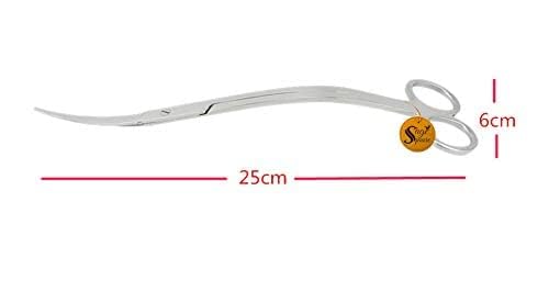 Sage Square Aquarium Tongs Scissor - Premium Stainless Steel Tools for Aquascaping, Fish Tank Maintenance, and Aquatic Plant Care | Wave Curve Scissors, Scaping Tongs.