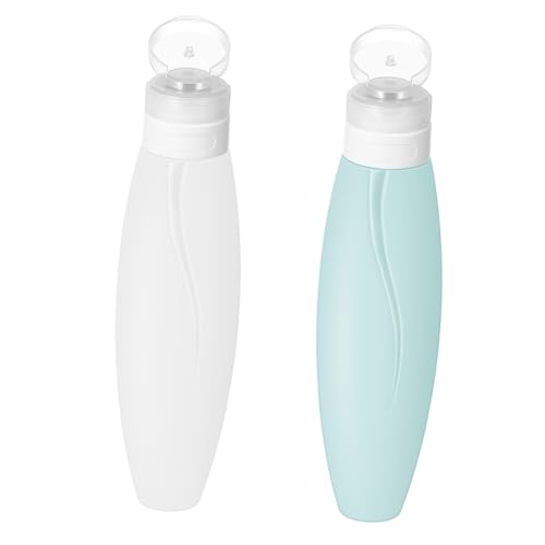 ABOOFAN 2 Piezas Botella de Gel de sílice Botellas de Viaje y Contenedores vacío cremas Botella de champú vacía dispensador de Gel de baño para Ducha Travel Squeeze Bottle