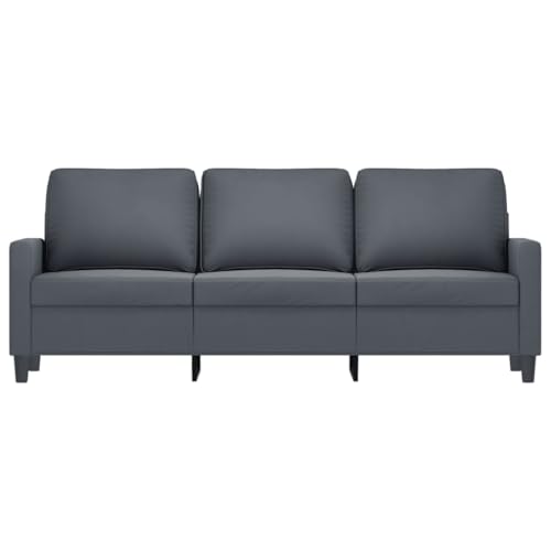 Emmtore Sofa 3-Sitzer, Loungesofa Couch mit Armlehnen Rückenkissen, Wohnzimmersofa Designsofa mit Metallgestell, Sitzmöbel Dreisitzer Samt,Dunkelgrau,180 cm – Bild 5