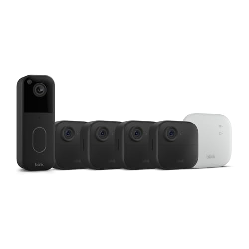 All-new Blink Video Doorbell + Outdoor 4 XR – Wireless smart security cameras, two-year battery life, go up to 400 feet from your home with extended range. Sync Module XR included.