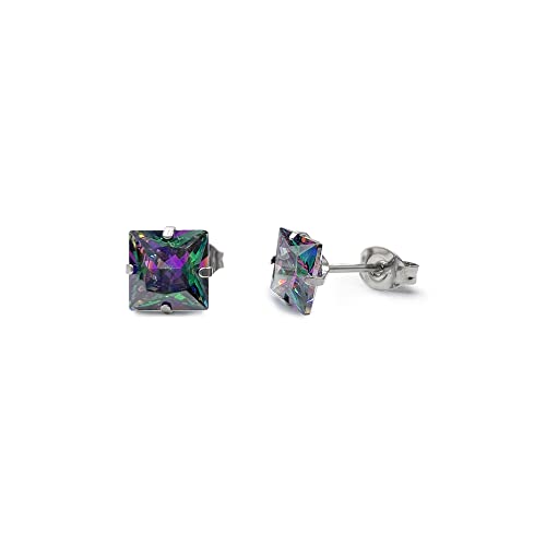 Limerencia Hypoallergenic G23 Titanium Earrings, F136 Implant Grade Pure Titanium Medical, Suitable for Sensitive Ears with Birthstone Crystals CZ Simulated Diamonds
