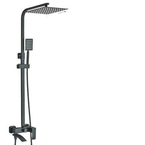 Système de douche mélangeur pivotant 3 en 1 cascade et pluie murale