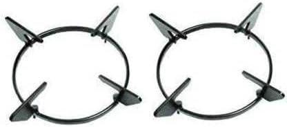 YOZTI Burner Pan Support Gas Round Shape Size 15x15x5cm Black Colour Material-Iron (Set of 2 Pieces)
