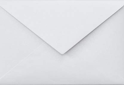 Netuno 100 White Pearlescent envelopes DIN C6 114x162mm 4.49x6.39 inches 110gsm Sirio Pearl Ice White gummed Pointed Flap no Window for Wedding Invitations Birthday Greeting Cards Christmas vouchers — image 1