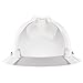 MSA 454733 V-Gard Full-Brim Hard Hat with Staz-on Pinlock Suspension | Polyethylene Shell, Superior Impact Protection, Self Adjusting Crown Straps - Standard Size in White - Item Name