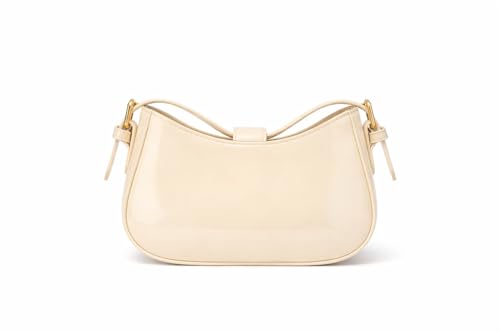 Image of Korean Style Leather Shoulder Bag with Buckle Glossy Finish Crossbody Purse for Daily Use Travel & Shopping Phone Purse with Adjustable Strap Lightweight Trendy Bag for Girls