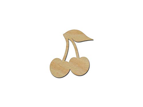 Cherry Alet132 Unfinished Wood Cutout Fruit Shapes Variety Of Sizes Artistic Craft Supply (4" Inch 1 Piece) #TOP4