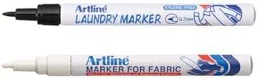 Artline Black Laundry Marker and White Fabric Marker (Twin Pack) image 2