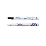 Artline Black Laundry Marker and White Fabric Marker (Twin Pack)