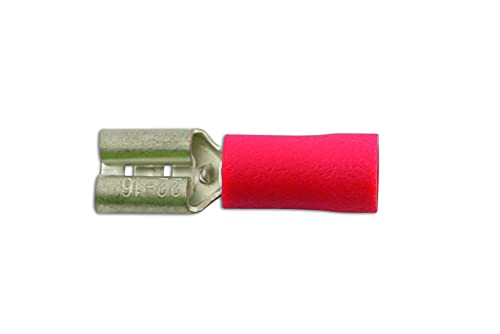 Connect 30130 Red Female Push-On 2.8mm 100pc, Copper,Red