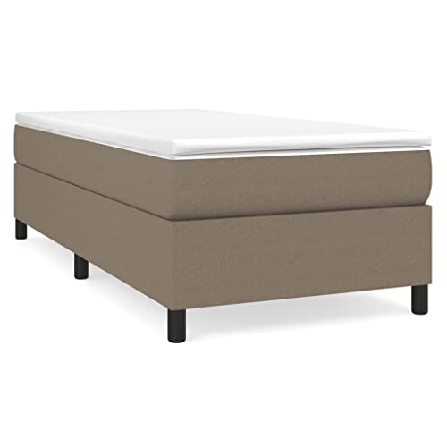 Boxspringbett mit Matratze, Taupe 90x200 cm, Stoffbezug, Taschenfederkern, Komplett-Set für Schlafzimmer, bequemes Bettgestell – Bild 3