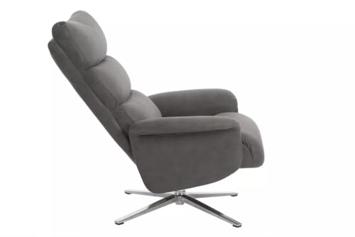 Hoclauho Relaxsessel mit Drehfunktion ergonomischer Fernsehsessel grau für Wohnzimmer – Bild 7
