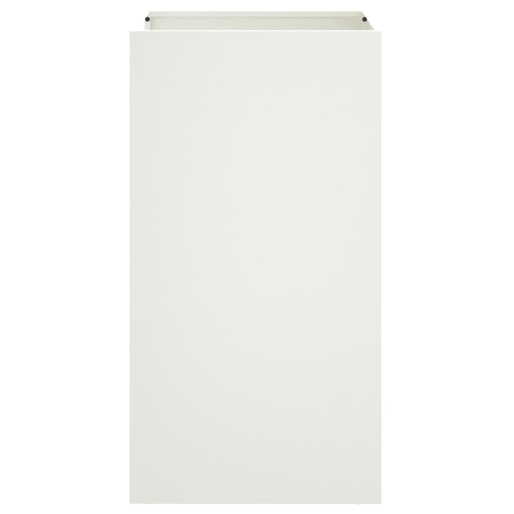 Jardinière Blanc en Acier laminé à Froid 42 x 38 x 75 cm, bac Plante pour intérieur et extérieur, Balcon terrasse Jardin, décoration Design avec Drainage et réserve Eau