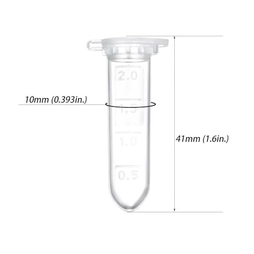 Zoomto ZOOMTO-011-2ML Microcentrifuge Tubes 1000Pcs,Centrifuge Tubes With Attached Lid,Clear Round Micro Centrifuge Small Sample Bottle Vials Container For Lab,Plastic Lab Snap Tubes,[2Ml thumb #2