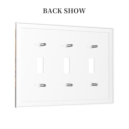 Decorative Switch Covers Plate Funny Ducks Vintage Lakeside Landscape 3 Gang Wall Plate Oversized Triple Toggle Light Switch Plate Jumbo Faceplate for Bedroom Home Decor