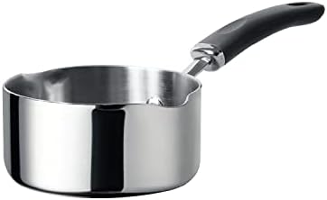 Meyer Trivantage Nickel Free Stainless Steel Triply 14cm Milkpan/Tea Pan | Steel Milkpan/Saucepan with Riveted Handles |10 Years Warranty|14cm/5.5 inches 0.9L Capacity, Silver