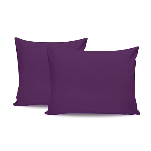 Taies d'oreiller de qualité supérieure 80x80 cm en coton renforcé violet
