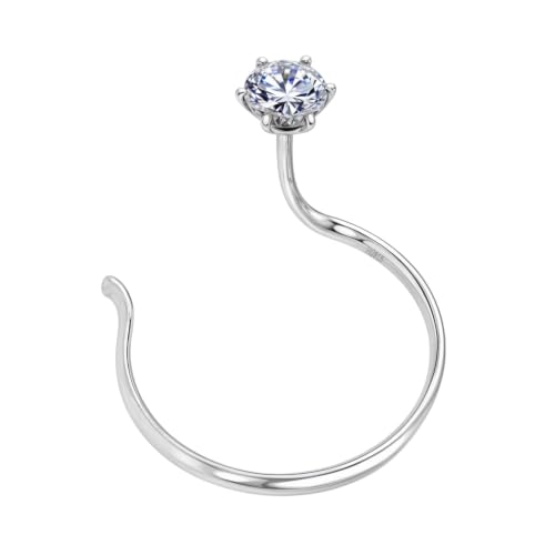 Image of HighSpark 92.5 Sterling Silver Nose Pin for Women | Simple & Elegant Nose Piercing for Women & Girls | Lovely Gift