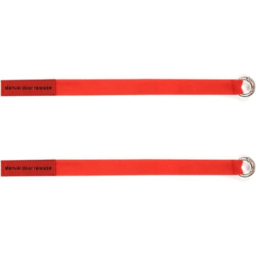 2Pcs Vehicle Door Emergencies Pull Cord Simple Operate Escape Pull Strap Car Emergencies Exits Rope Simple Installation (Red)