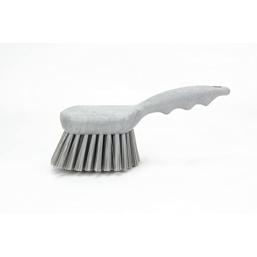 Image of SPARTA 40541EC23 Plastic Scrub Brush, Utility Brush, Kitchen Brush With Hanging Hole For Cleaning, 8 Inches, Gray, (Pack of 6)