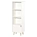 HOMCOM Estantería con 3 Estantes Abiertos y 1 Cerrado con Puerta Librería de Estilo Moderno para Almacenamiento de Libros Juguetes CDs Plantas 40x30x129,5 cm Blanco