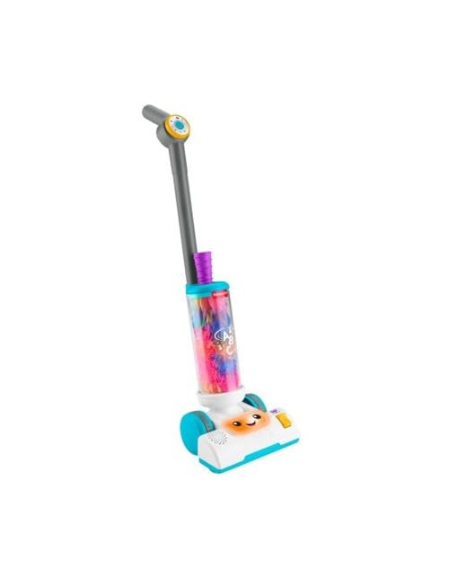Fisher-Price Birden fazla dil desteği ile 2 yaş ve üzeri çocuklar için canlandırma oyunlarına ilham veren ışıklı, müzikli ve toz fırçalı Fisher-Price Eğlen ve Öğren 2'si 1 Arada Süpürge, JMM35