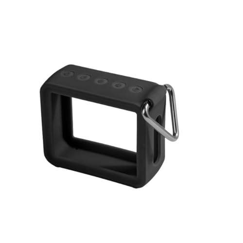 Silicone Case Cover for JBL GO 2,Protective Skin Sleeve Shell for Wireless Portable Compact Speaker,Speaker Protection Holder Accessories,Speaker Carrying Case Replacement (Black - Metal Buckle)