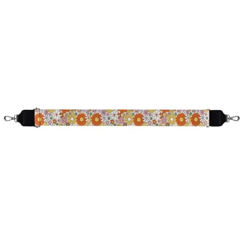 Image of Wide Bag Straps Replacement Crossbody Colorful Flower Guitar Straps for Handbags /Purses /Messenger /Duffel Bags Backpack Straps Replacement Adjustable Length from 30 inch to 50.3 inch Brown