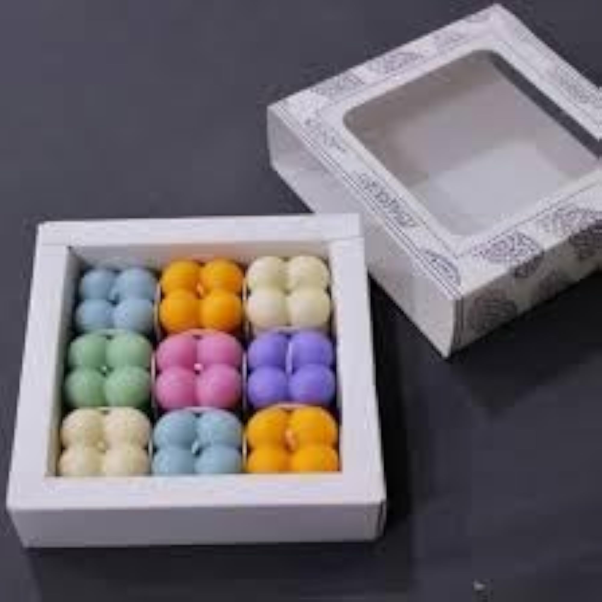 Scented Bubble Cube Candle Gift Set, Vanilla & Ocean Breeze